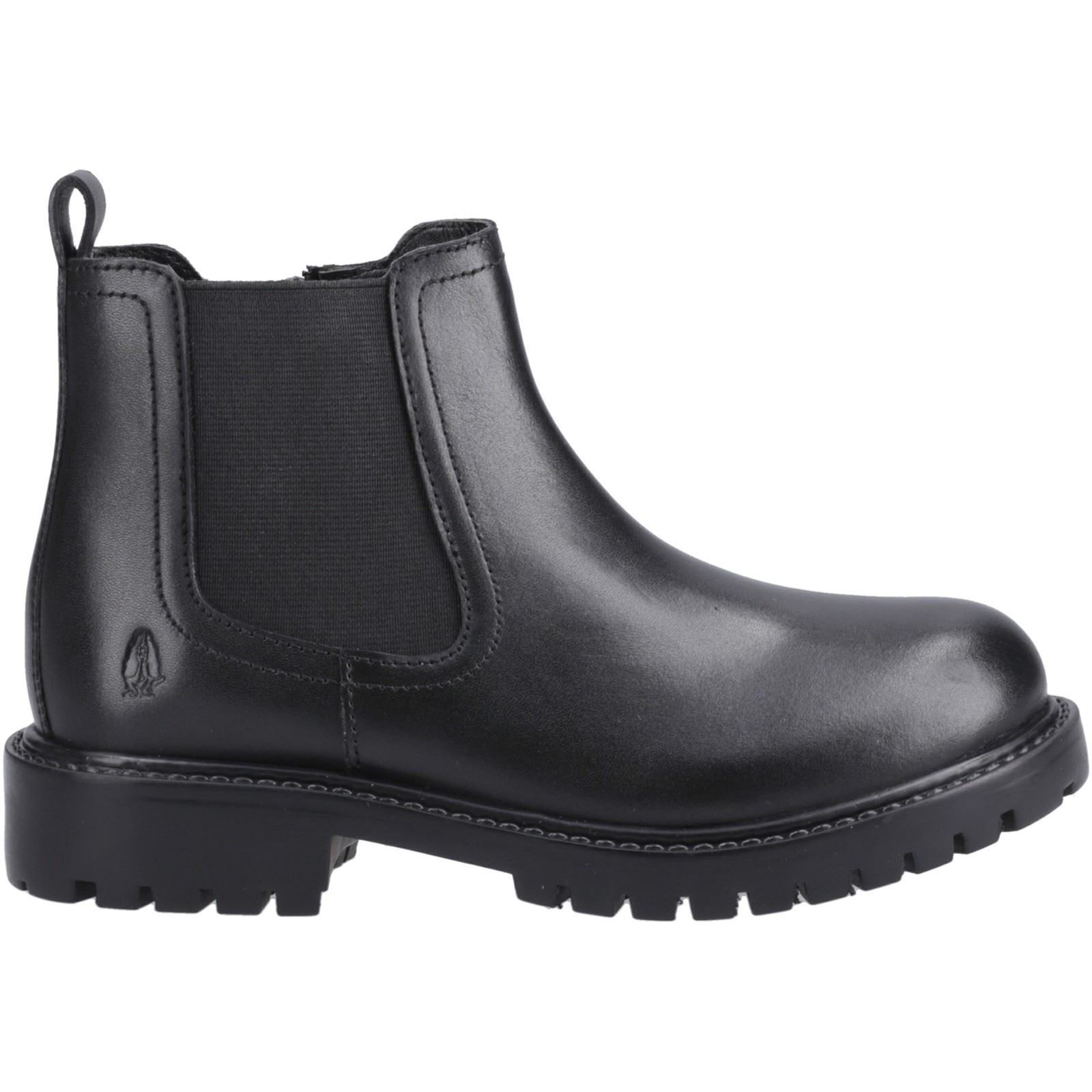 Hush Puppies Ariella Chelsea Leather Youth Girl's Black Boots
