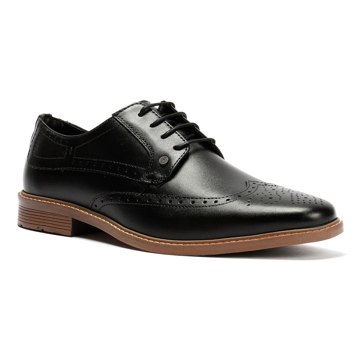 Lambretta Stockton Leather Men's Black Lace-Up Shoes
