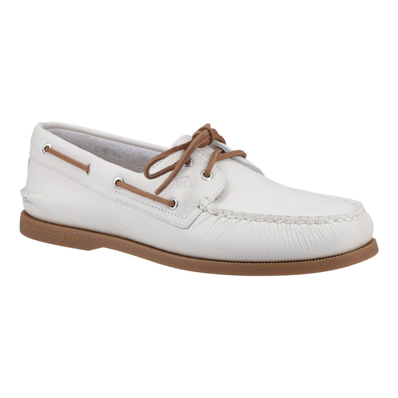 Sperry Authentic 2 Eye Leather Men's White/Gum Boat Shoes