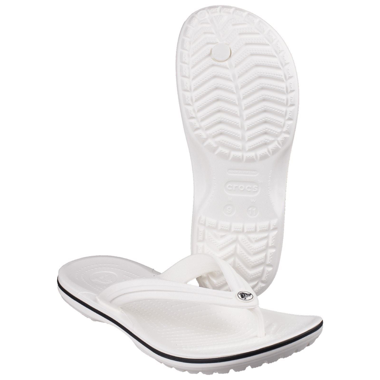Crocs Crocband Flip Croslite Rubber White Sandals