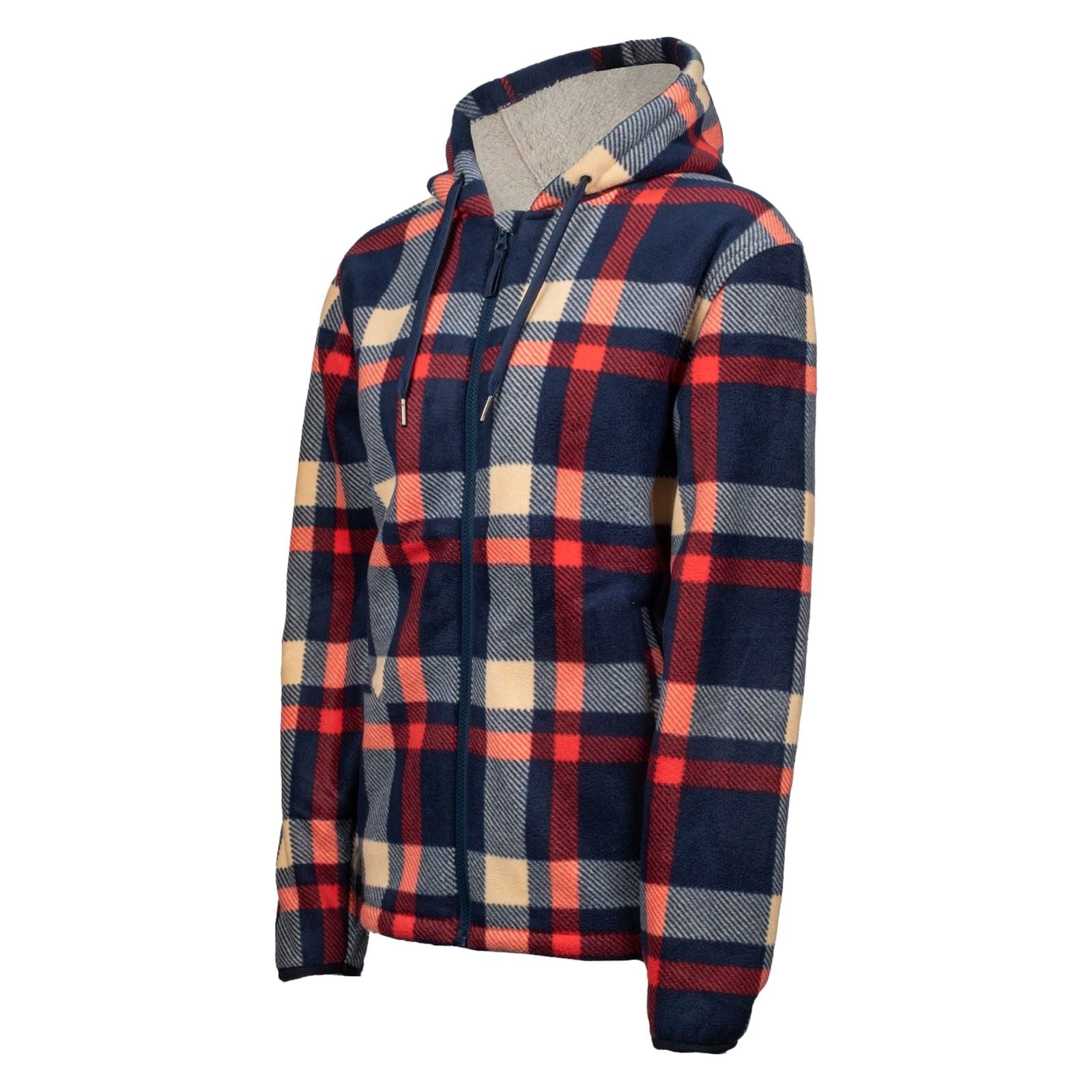 Hard Yakka Check Zoodie Polyester Women's Blue Hooded Sweatshirt