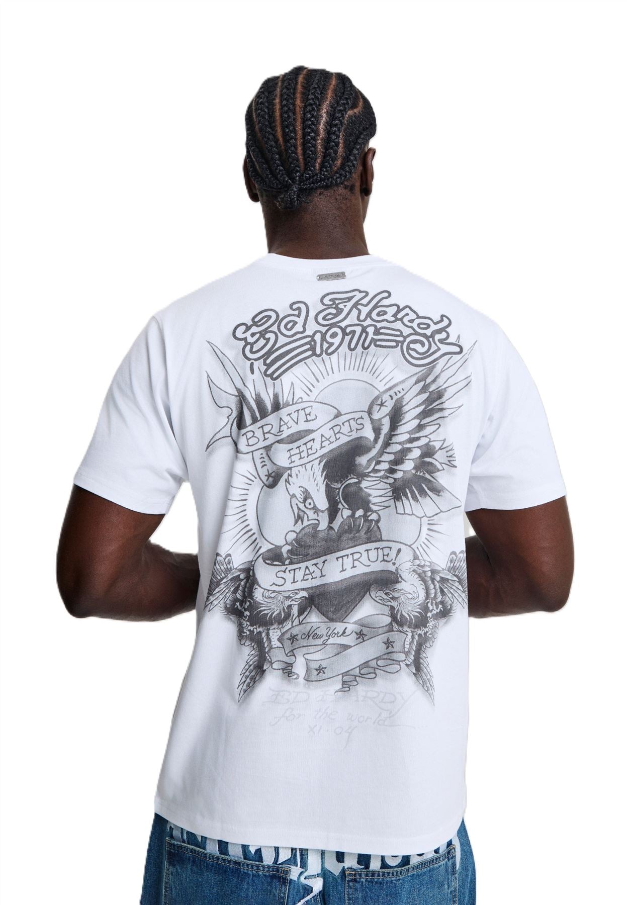Ed Hardy Stay True Graphic Regular Men's White T-Shirts