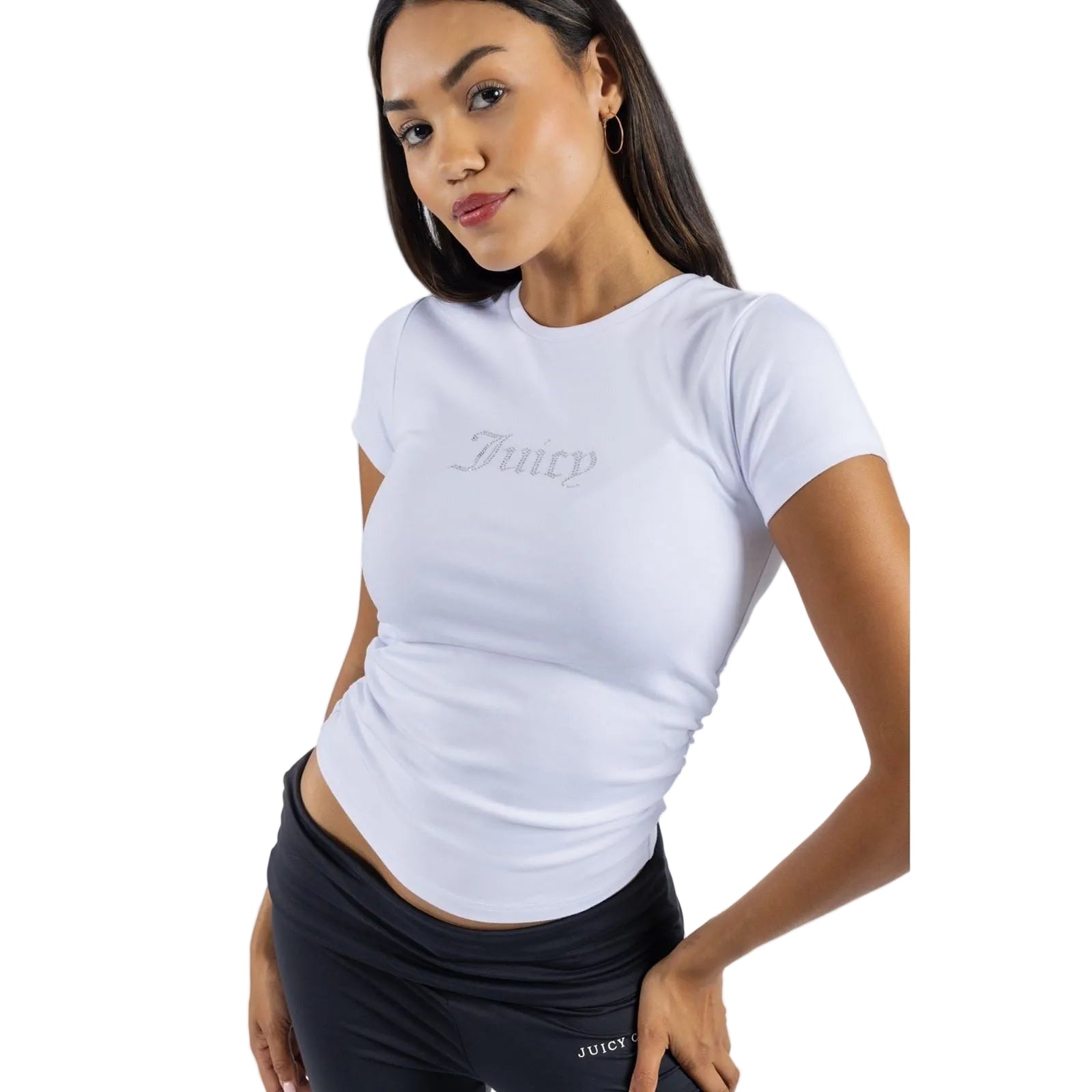 Juicy Couture Dot Ruched Modal Women's White T-Shirt