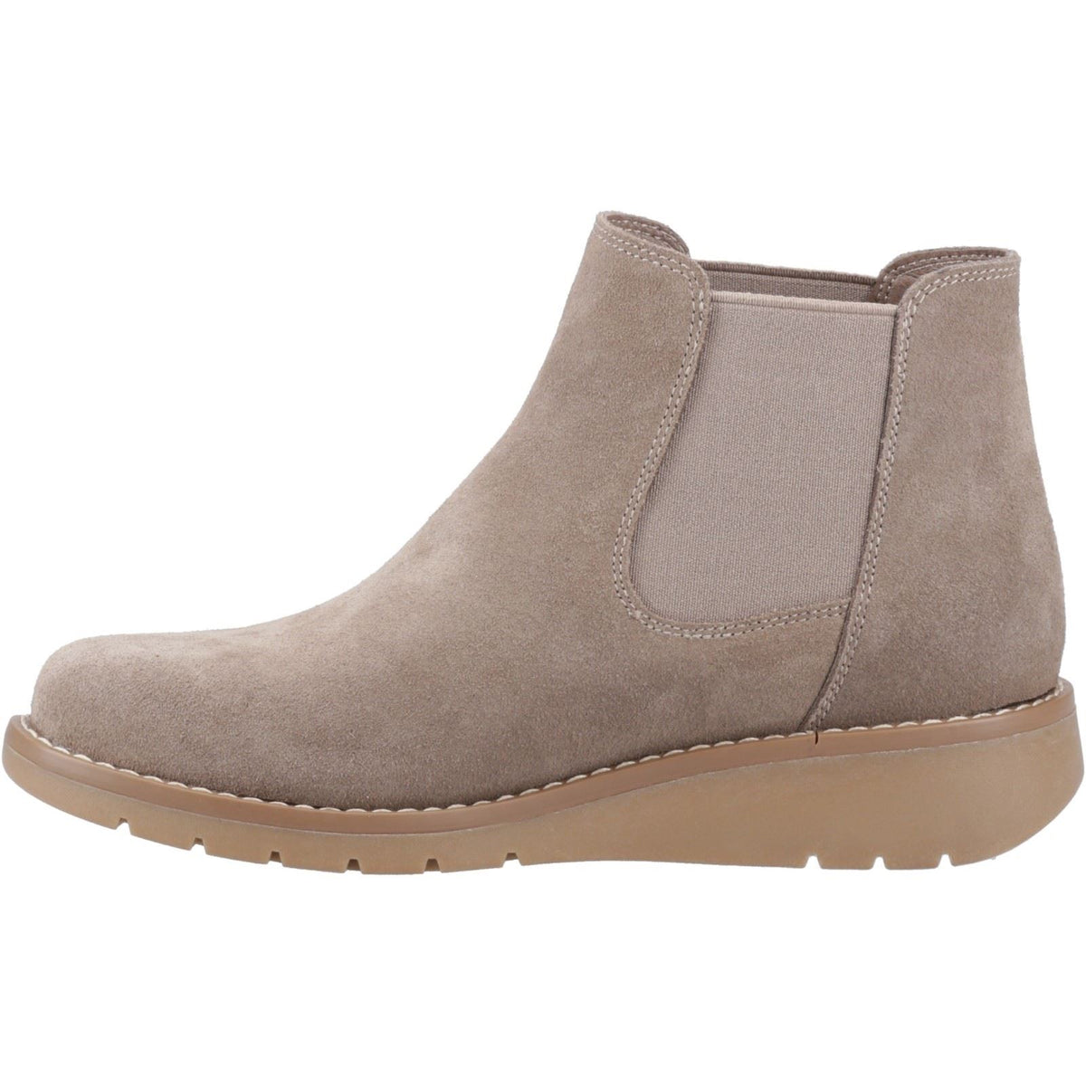 Hush Puppies Leonie Suede Women's Taupe Flat Chelsea Boots