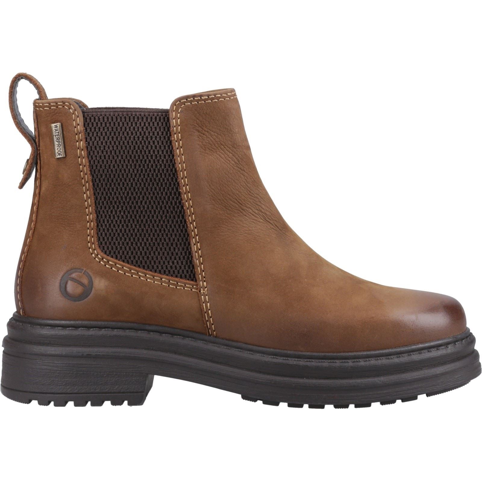 Cotswold Aldworth Leather Women's Tan Heeled Ankle Boots