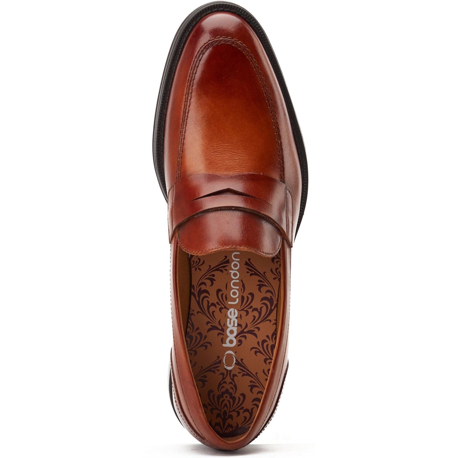 Base London Kennedy Leather Men's Burnt Tan Slip-On Shoes