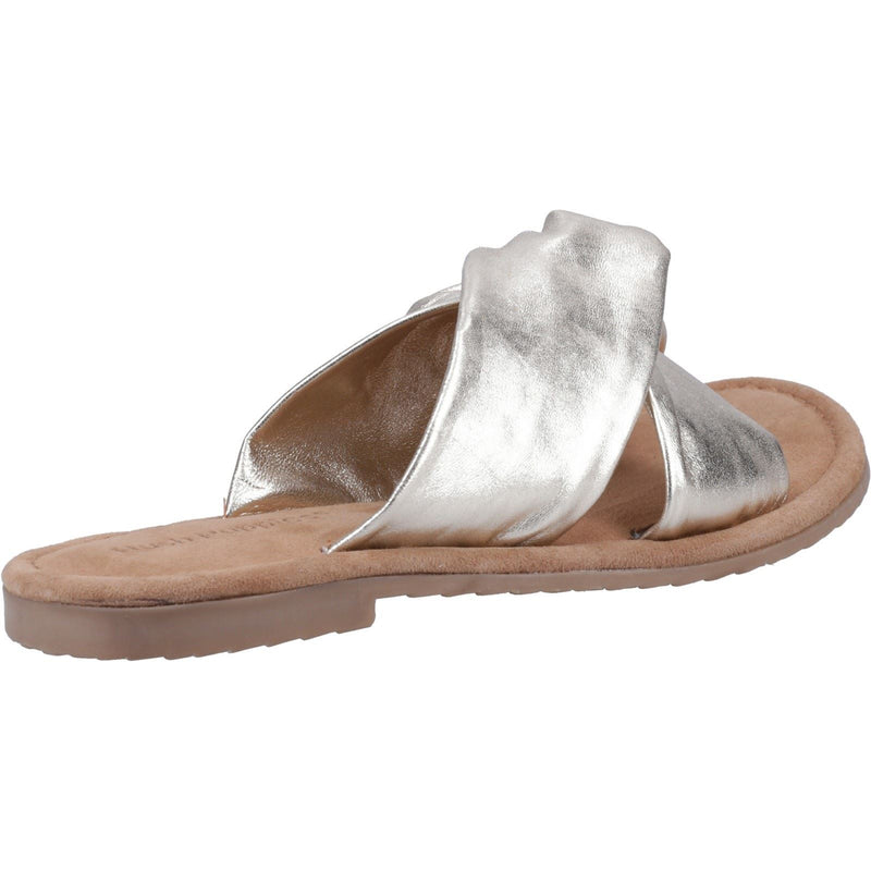 Hush Puppies Amy Wide Fit Leather Women's Gold Sandals