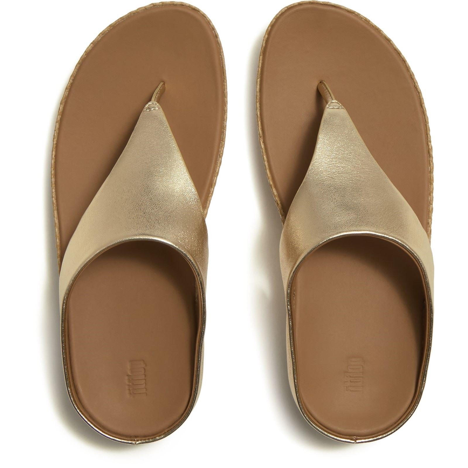 Fitflop Lulu Lux Graphic-Weave Toe-Post Leather Women's Platino Sandals