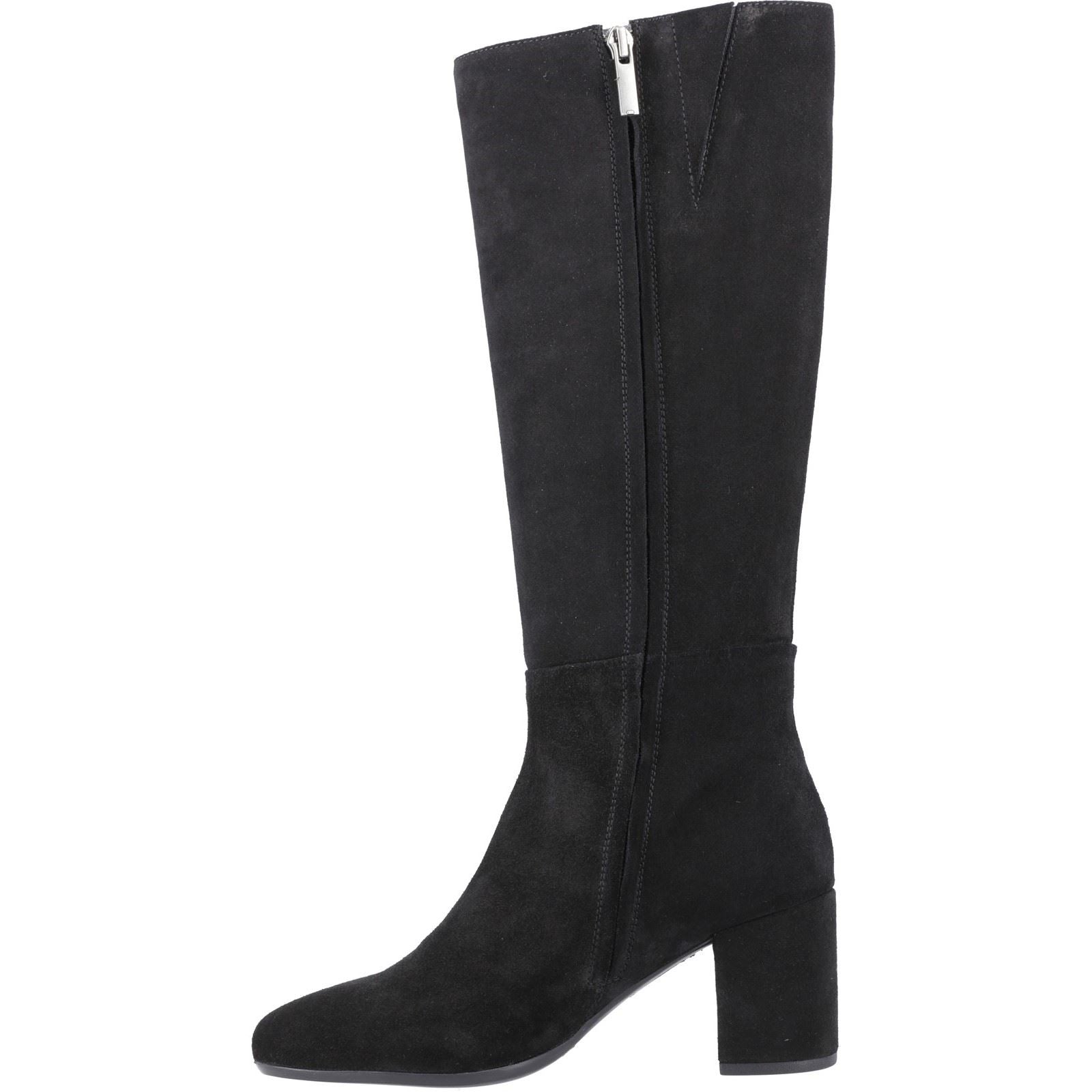 Hush Puppies Oprah Suede Women's Black Heeled Knee High Boots