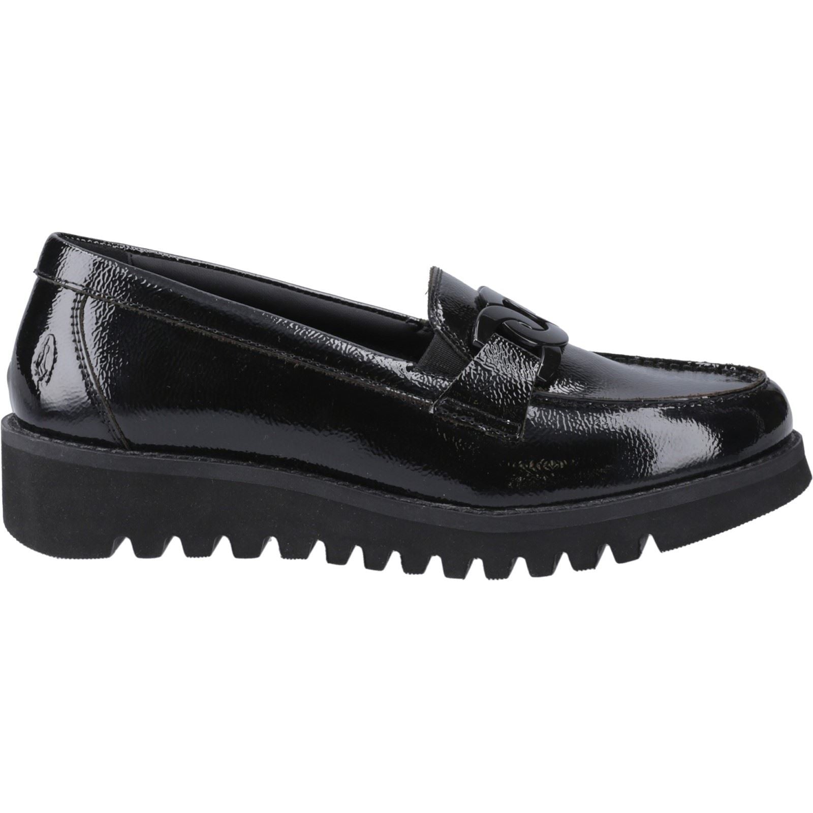 Hush Puppies Francis Youth Girl's Black Patent Leather Loafers