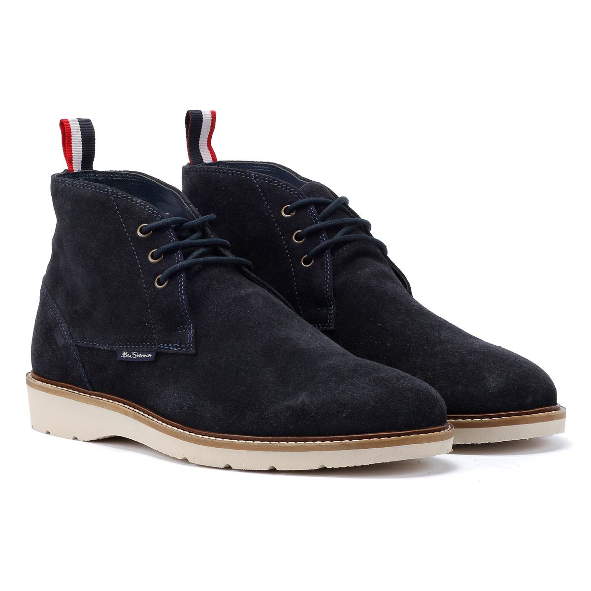 Ben‎ Sherman Mens Navy Blue Chukka Boots Size 10 Ben Sherman Rafe Ralph Cap Chukka Boots Leather Black Men main image 2