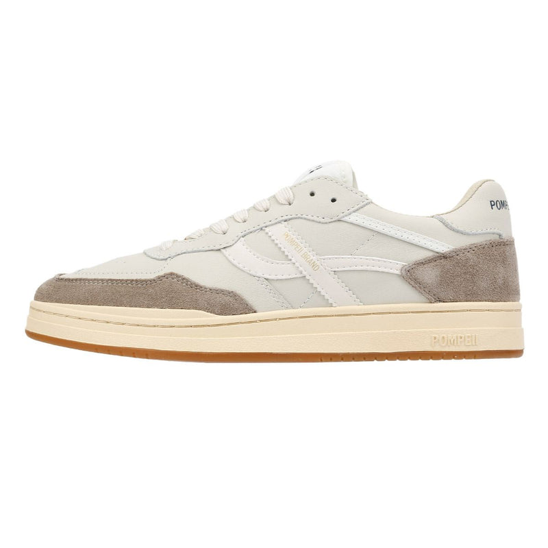 Pompeii Elan Leather Men's Ecru/Taupe Trainers