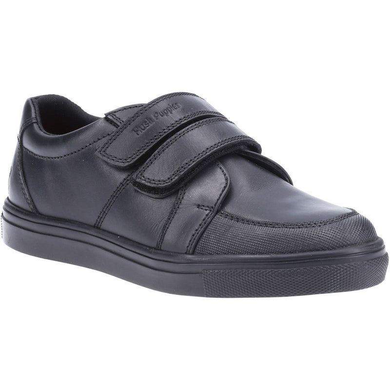 Hush Puppies Santos Youth Boy's Black Leather Shoes