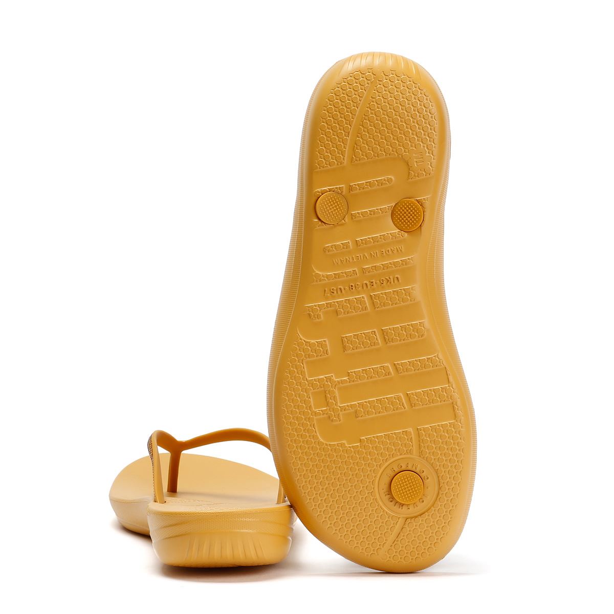 FitFlop Iqushion Sparkle Women's Turmeric Flip Flops