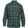 Hard Yakka Long Sleeve Check Flannel Cotton Men's Green Casual Shirt