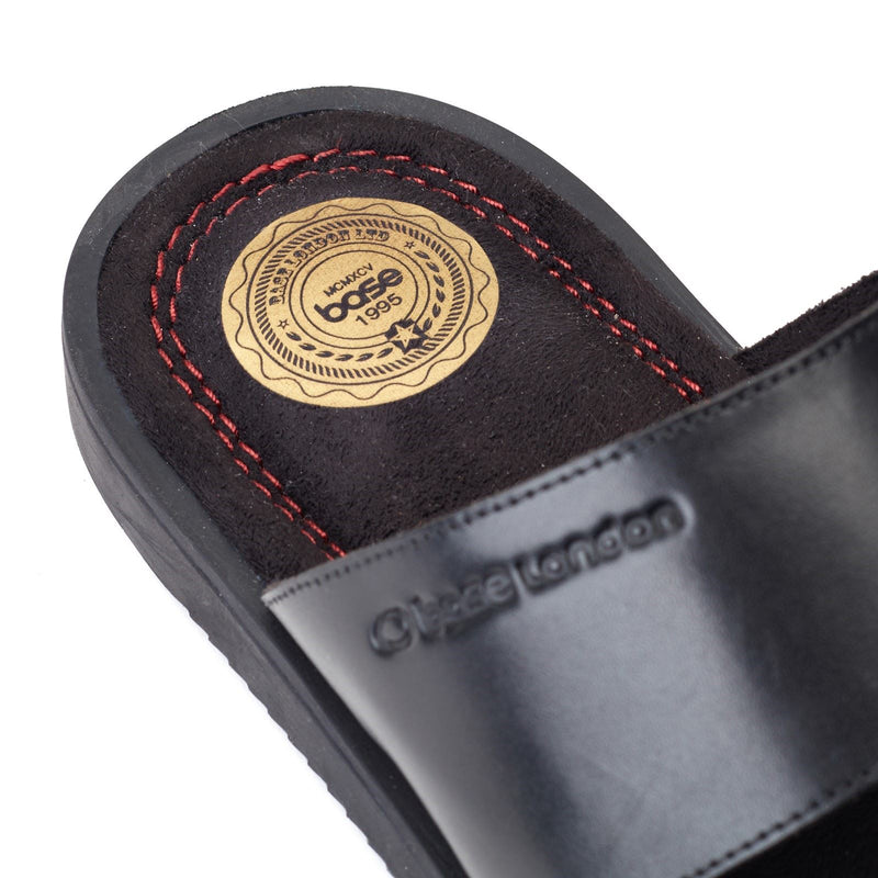 Base London Maven Leather Men's Black Sandals