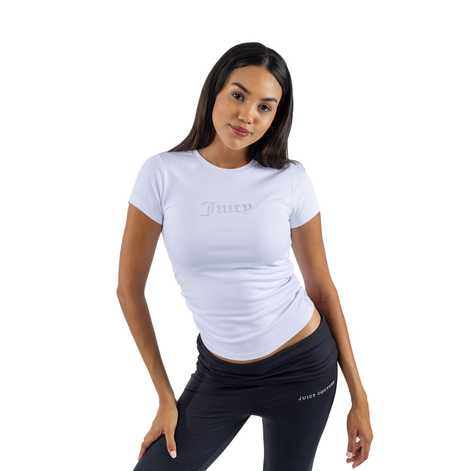 Juicy Couture Dot Ruched Modal Women's White T-Shirt