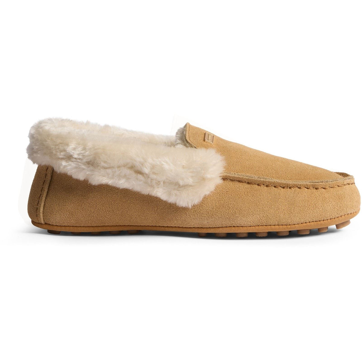 Hunter Moccasin Sherpa Suede Women's Natural Slippers