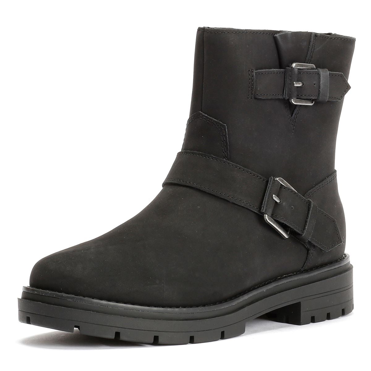 TOMS Ionie Moto Nubuck Leather Women's Black Boots