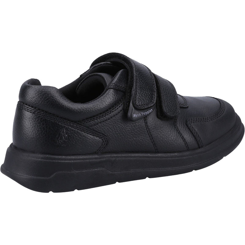 Hush Puppies Ryan Leather Youth Boy's Black Shoes
