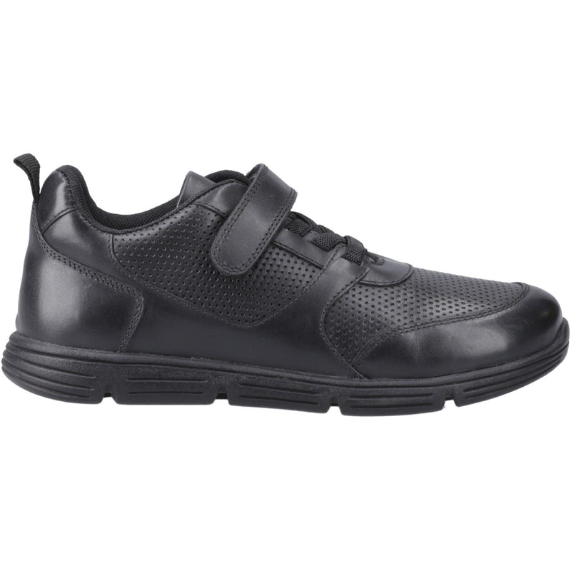Hush Puppies Alfie Bungee Leather Junior Black Shoes