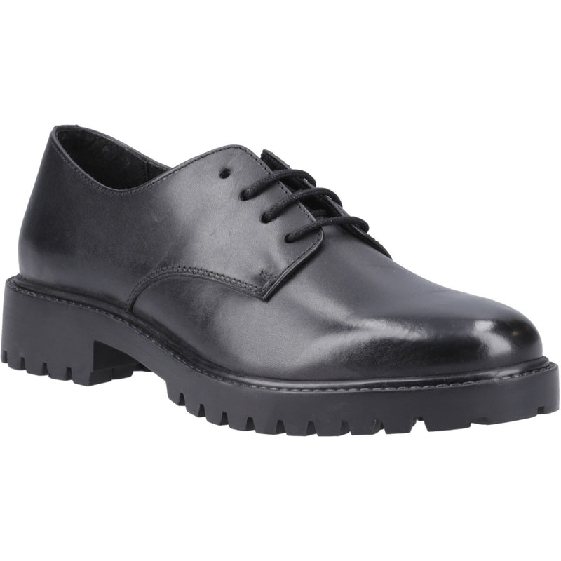 Hush Puppies Aubrey Lace Up Leather Youth Girl's Black Derby Shoes