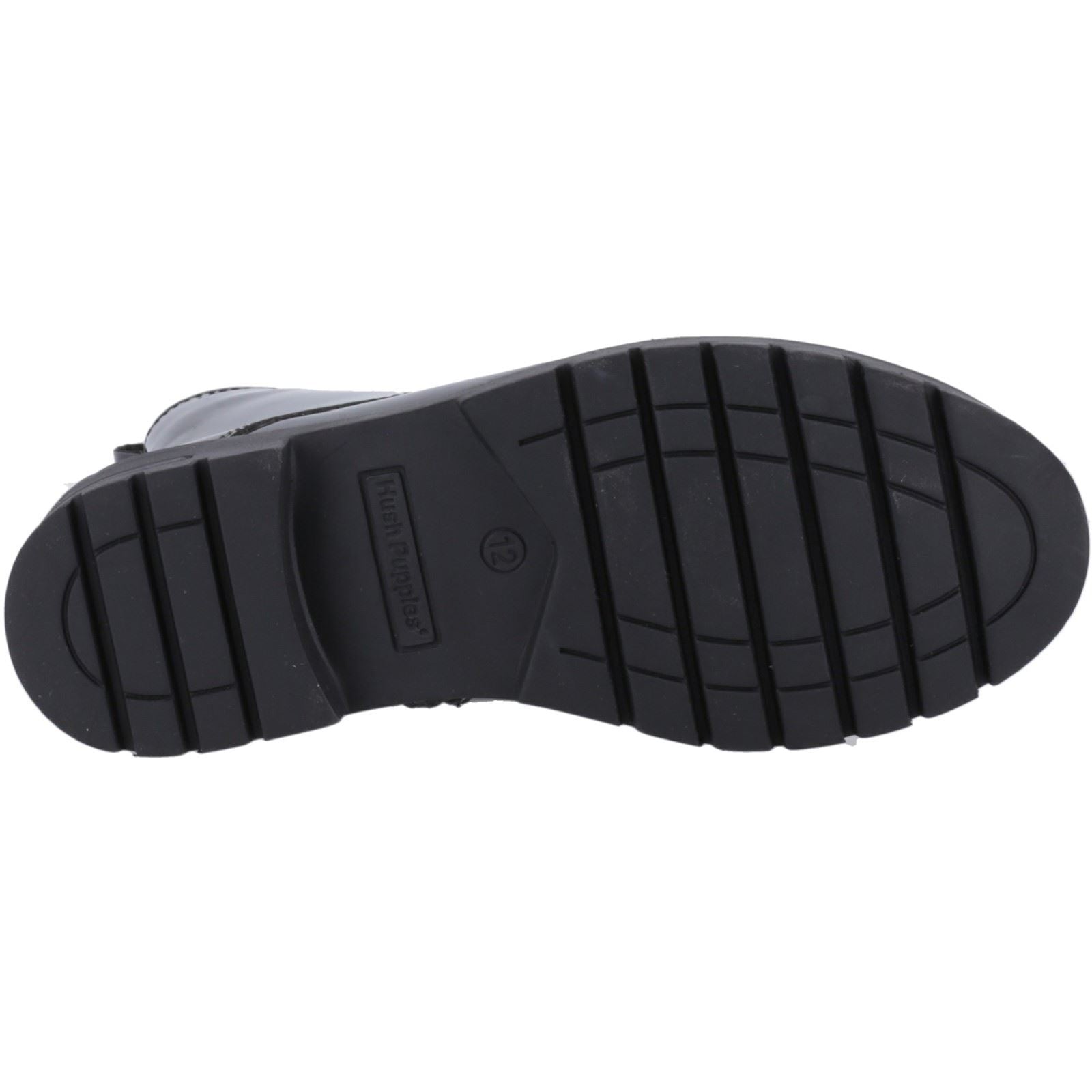 Hush Puppies Lauren Patent Leather Junior Black Boots