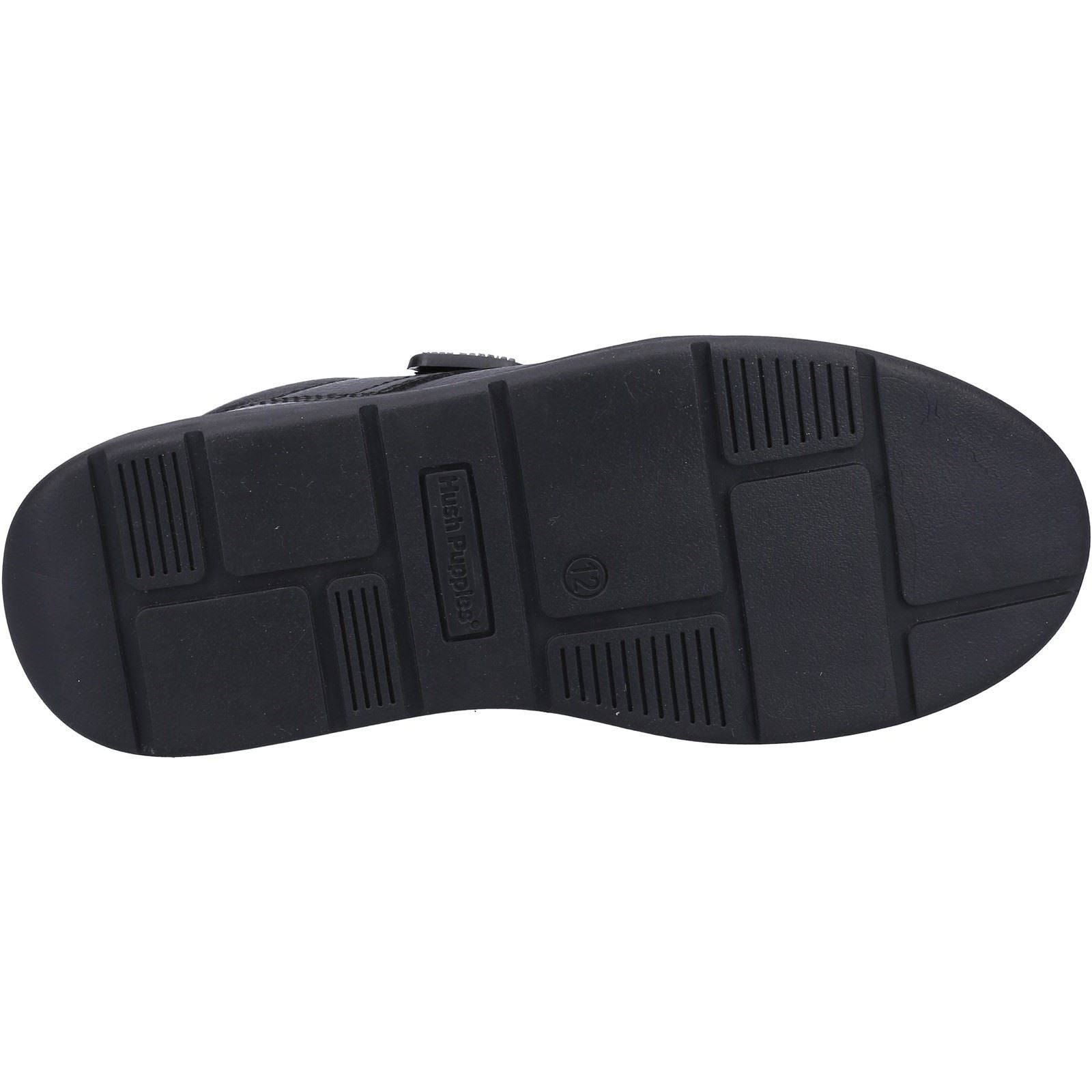Hush Puppies Rowan Leather Youth Boy's Black Lace-Up Shoes