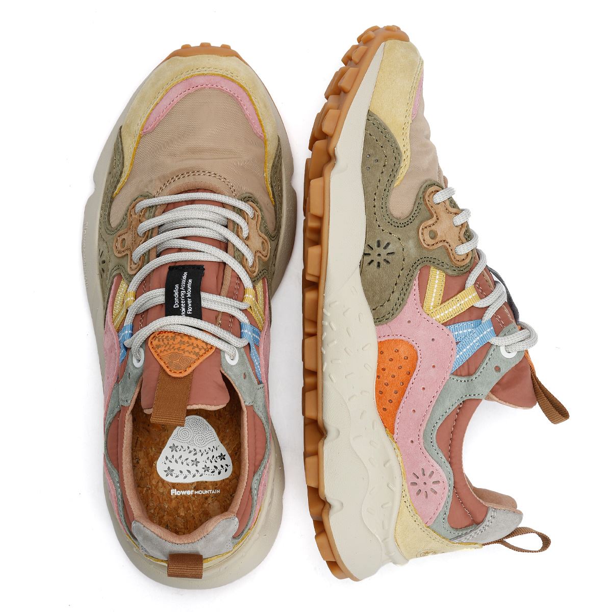 Flower Mountain Yamano 3 Women's Yellow/Pink/Olive Trainers