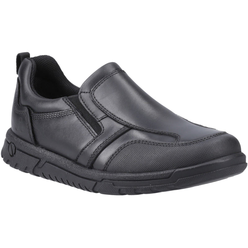Hush Puppies Sergio Leather Youth Boy's Black Loafers