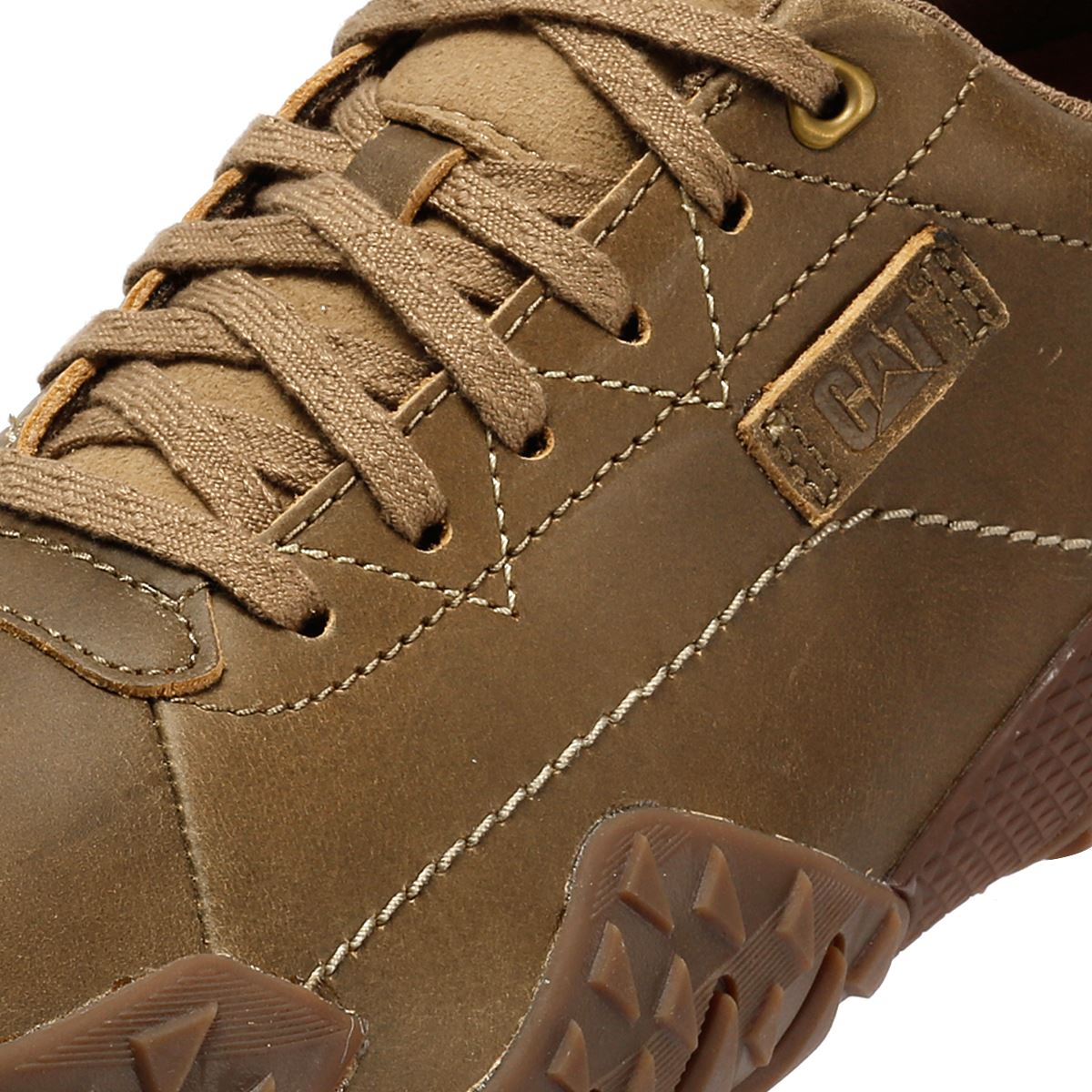 Caterpillar Gridlock Lo Full Grain Leather Men's Beaned Brown Lace-Up Shoes
