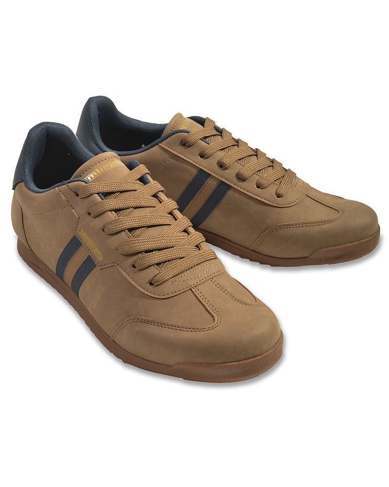 Lambretta Tackle Men's Taupe/Navy Trainers