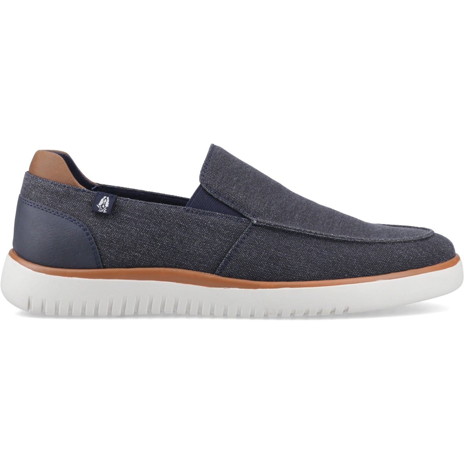 Hush Puppies Damon Slip on Textile Men's Navy Loafers
