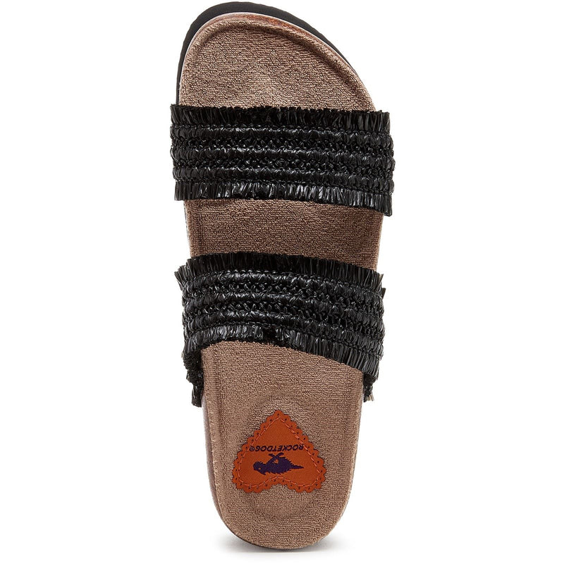 Rocket Dog Aruba Raffia Textile Women's Black Sandals