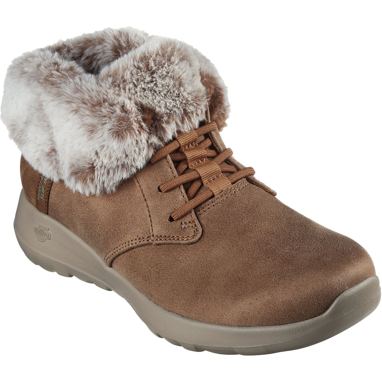 Skechers On-the-GO Joy Cozy Charm Synthetic Women's Chestnut Winter Ankle Boots