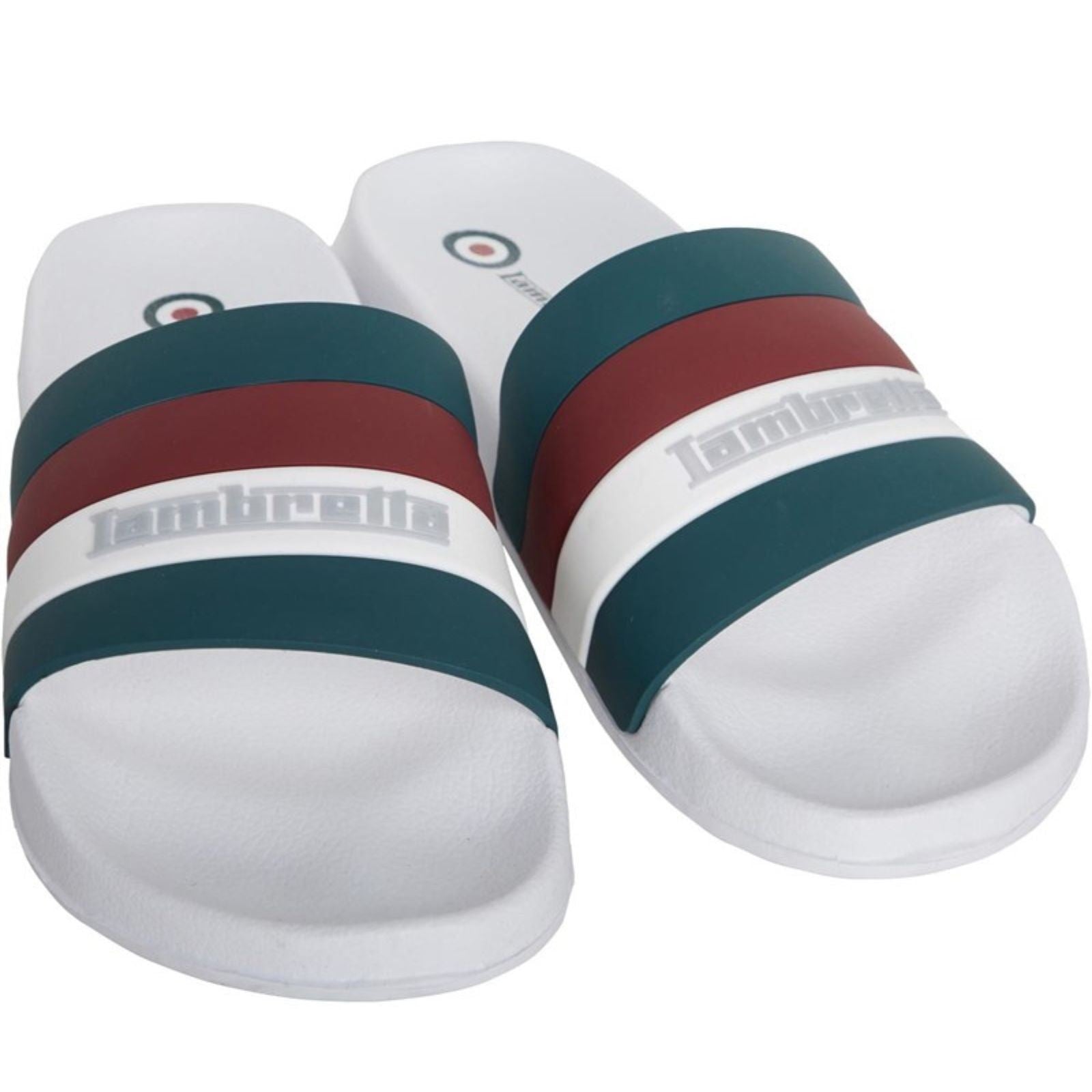 Lambretta Prince Men's White/Green Slides