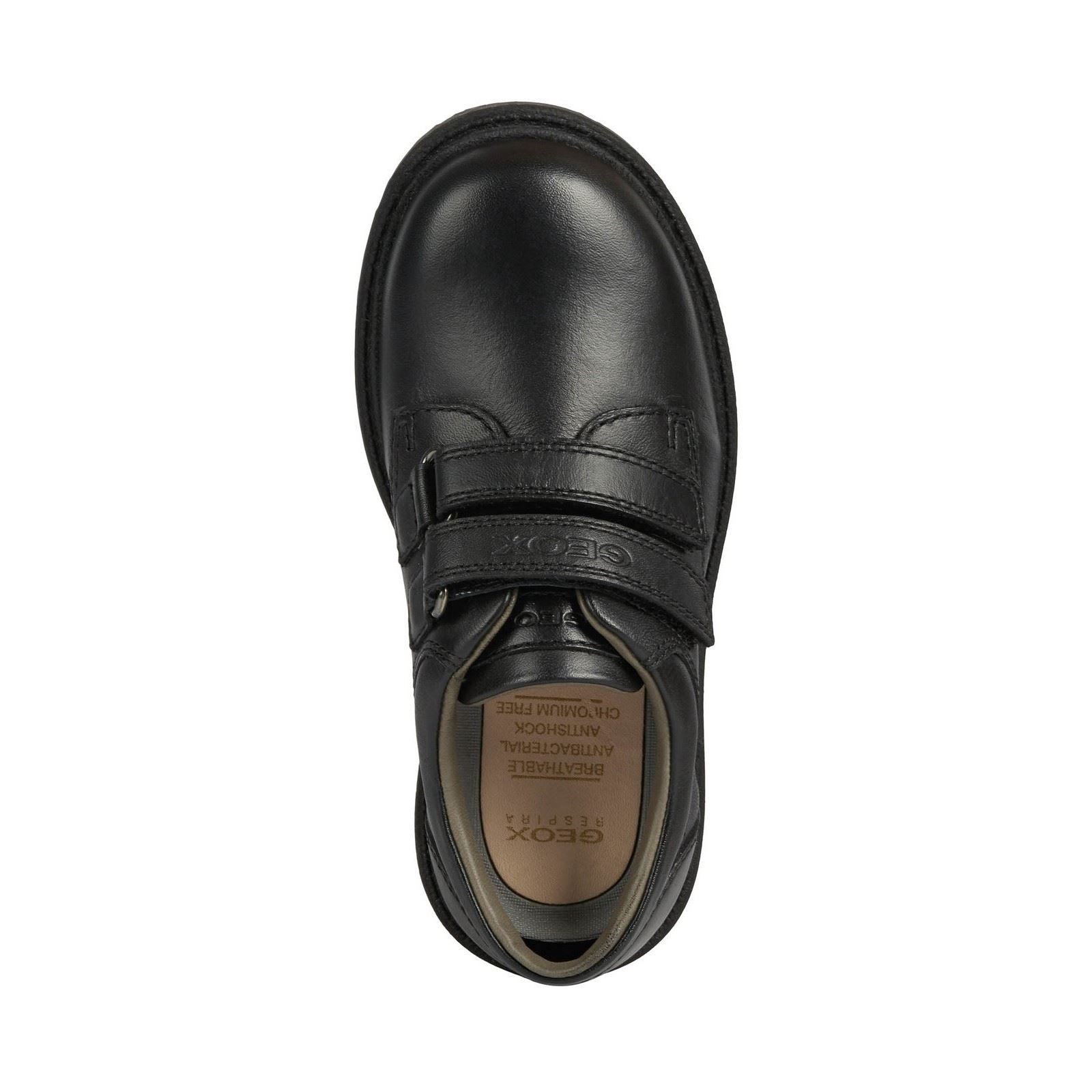Geox Shaylax Leather Boy's Black Shoes