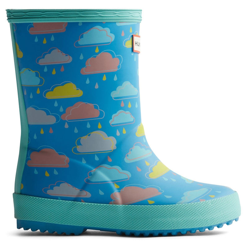 Hunter Kids Rain Cloud Boot Rubber Blue Rainclouds Wellington Boots