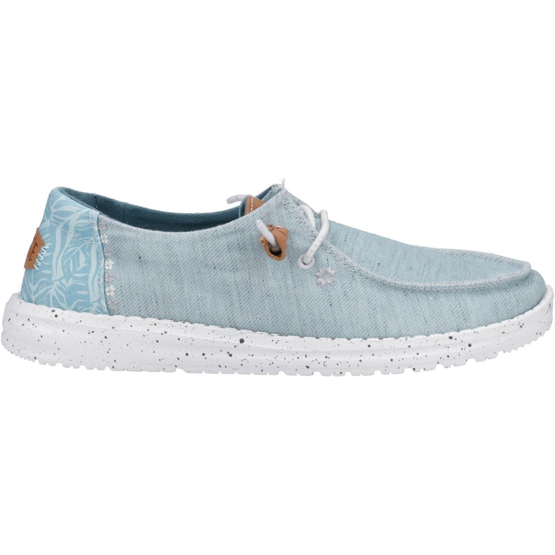 HEYDUDE Wendy Heathered Slub Tropical Linen/Lyocell/Cotton Women's Blue Loafers