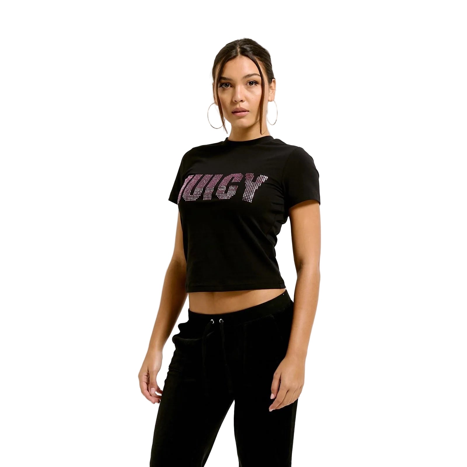 Juicy Couture Impact Juicy Logo Cotton Women's Black T-Shirt
