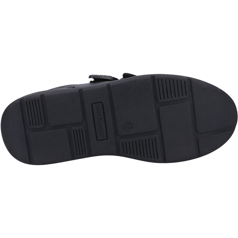 Hush Puppies Ryan Leather Youth Boy's Black Shoes