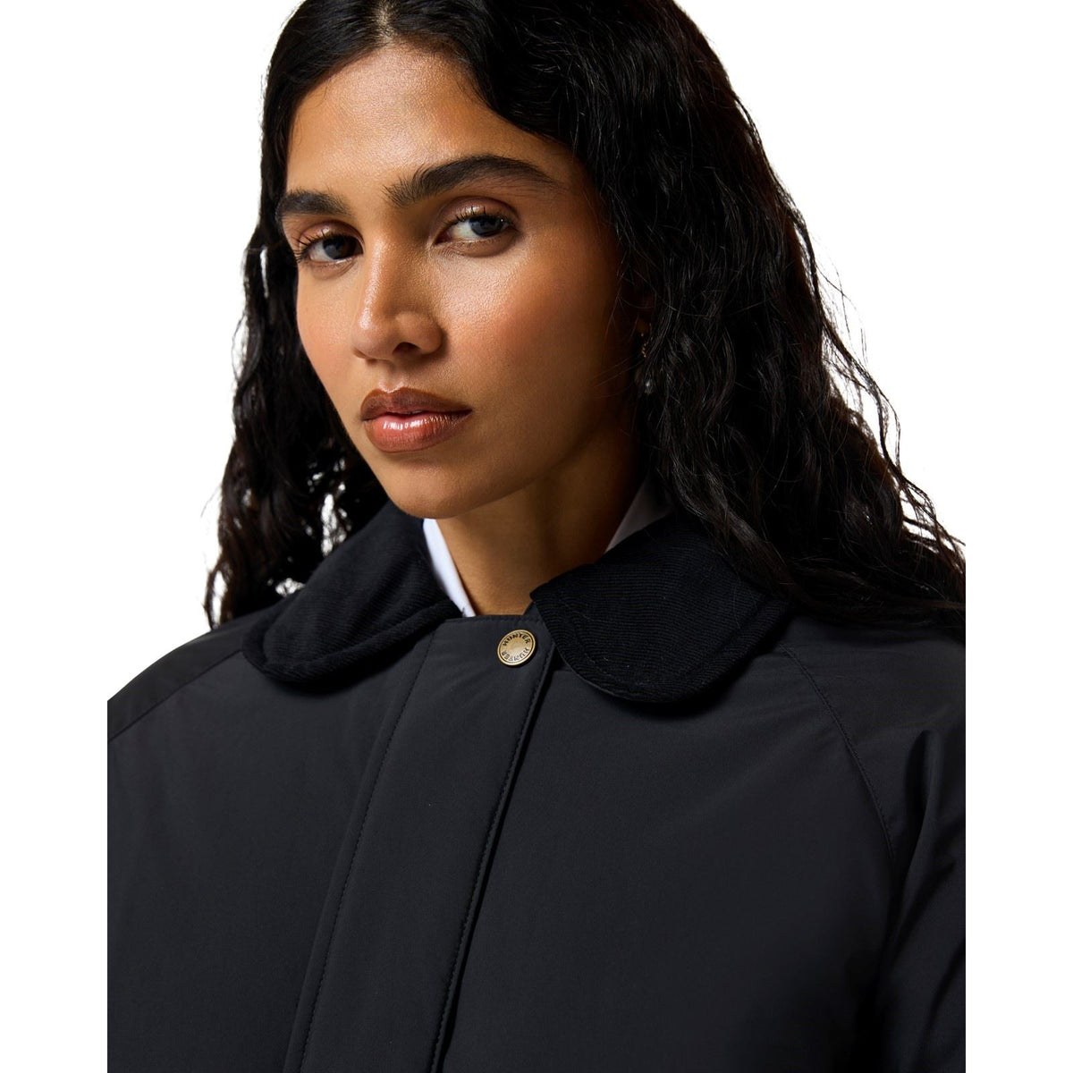 Hunter Victoria Originals Long Quilted Jacket Women's Black Quilted Jackets