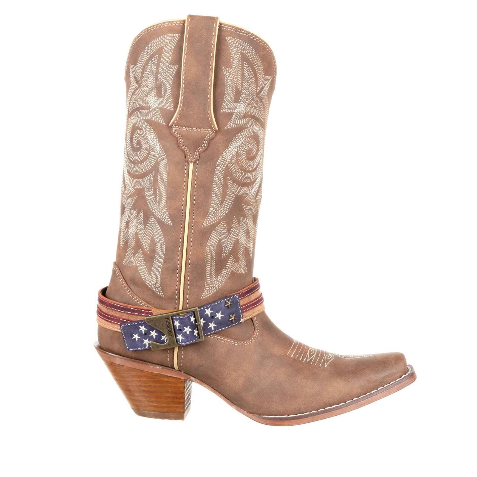 Durango Crush Flag Leather Women's Brown/Khaki Boots