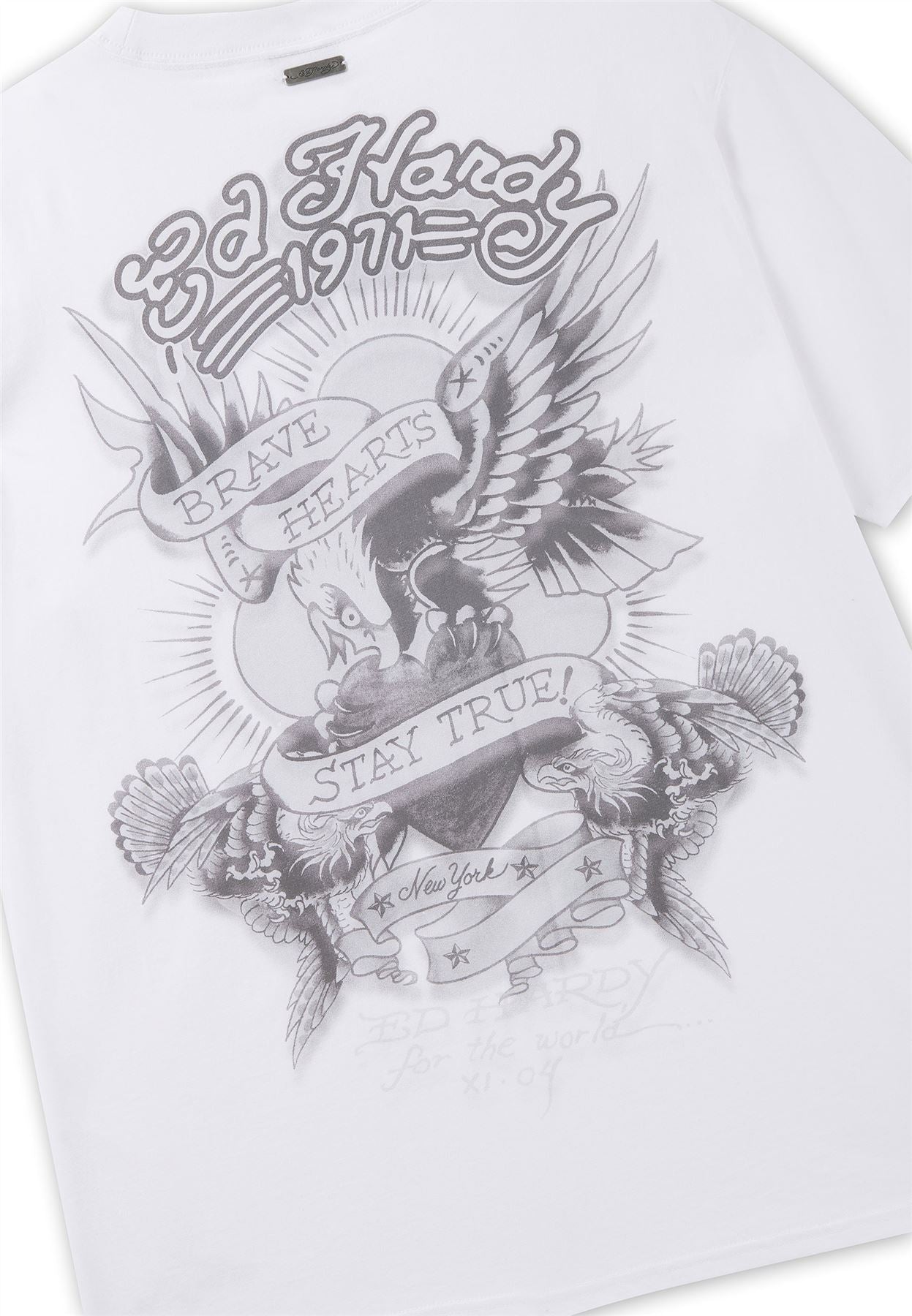 Ed Hardy Stay True Graphic Regular Men's White T-Shirts