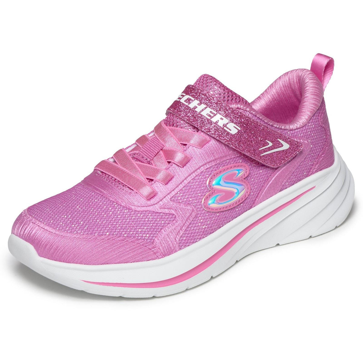 Skechers Wave 92 Polyester Kids Pink Trainers