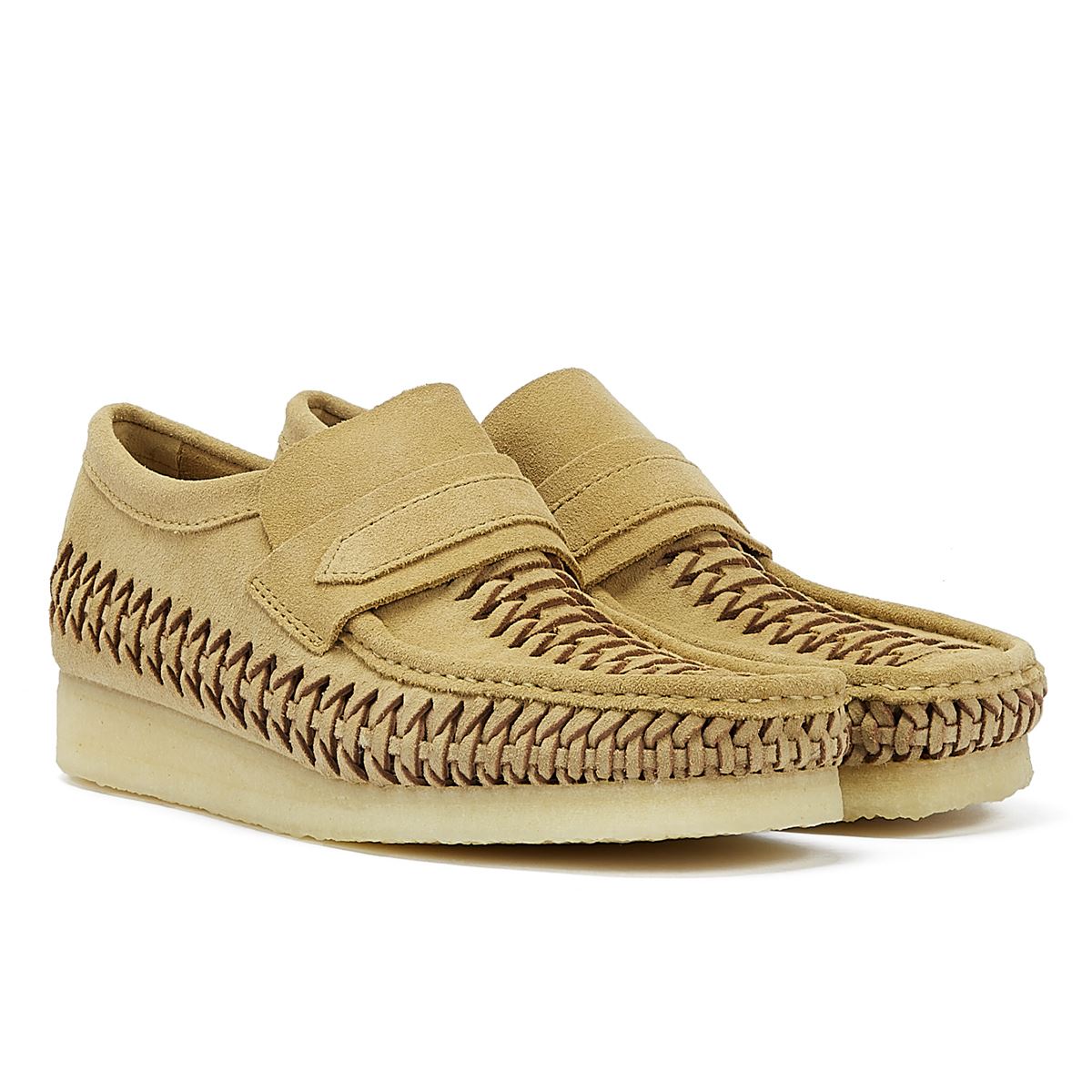 Clarks Originals Wallabee Weave Suede Men's Maple Loafers