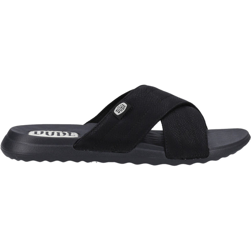 HEYDUDE Christi Slide Distressed Synthetic Women's Black Sandals