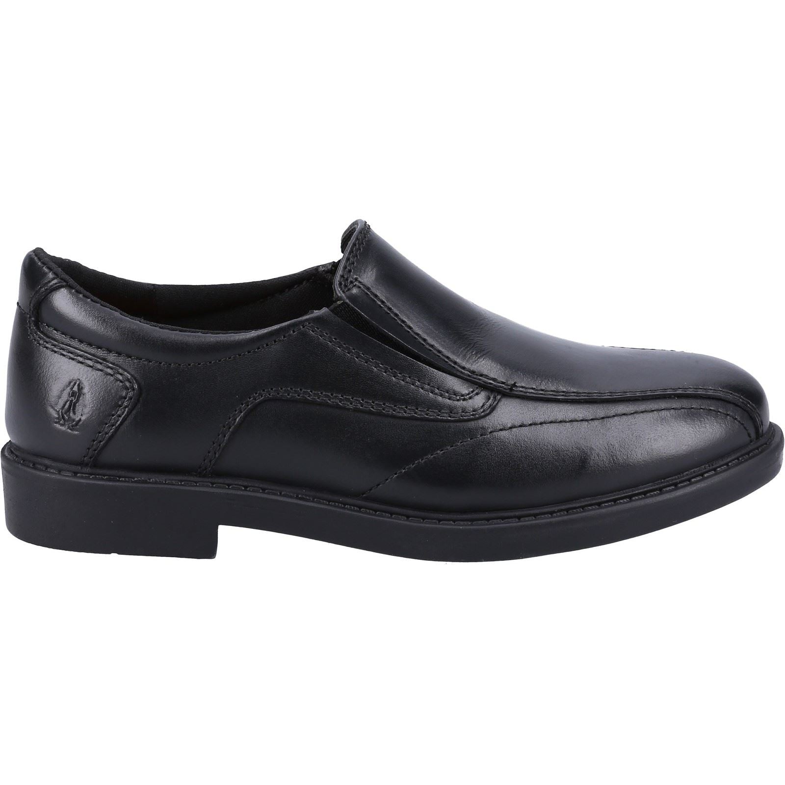 Hush Puppies Toby Leather Youth Boy's Black Loafers