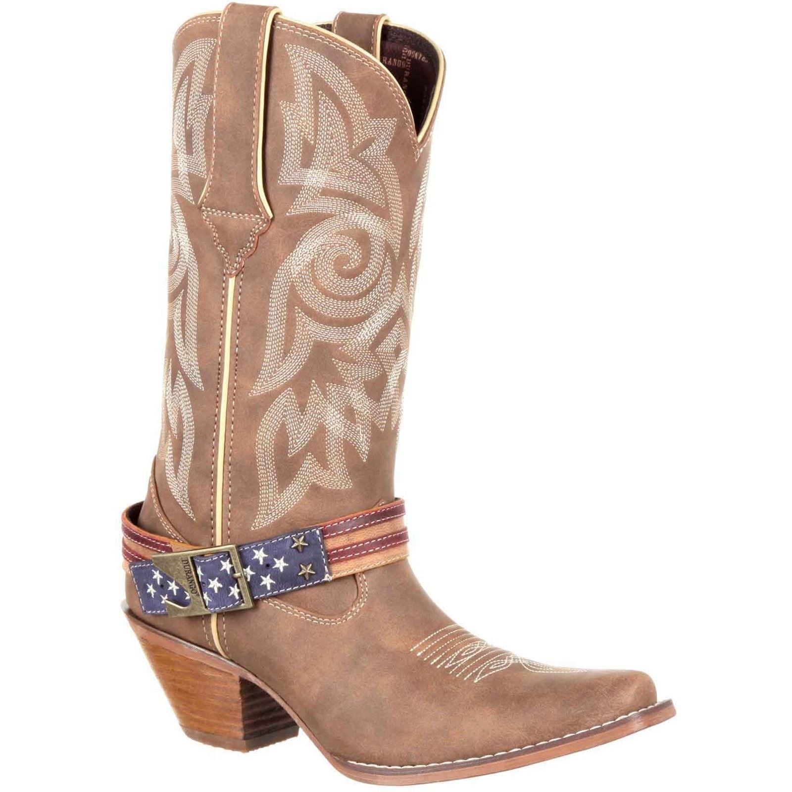 Durango Crush Flag Leather Women's Brown/Khaki Boots