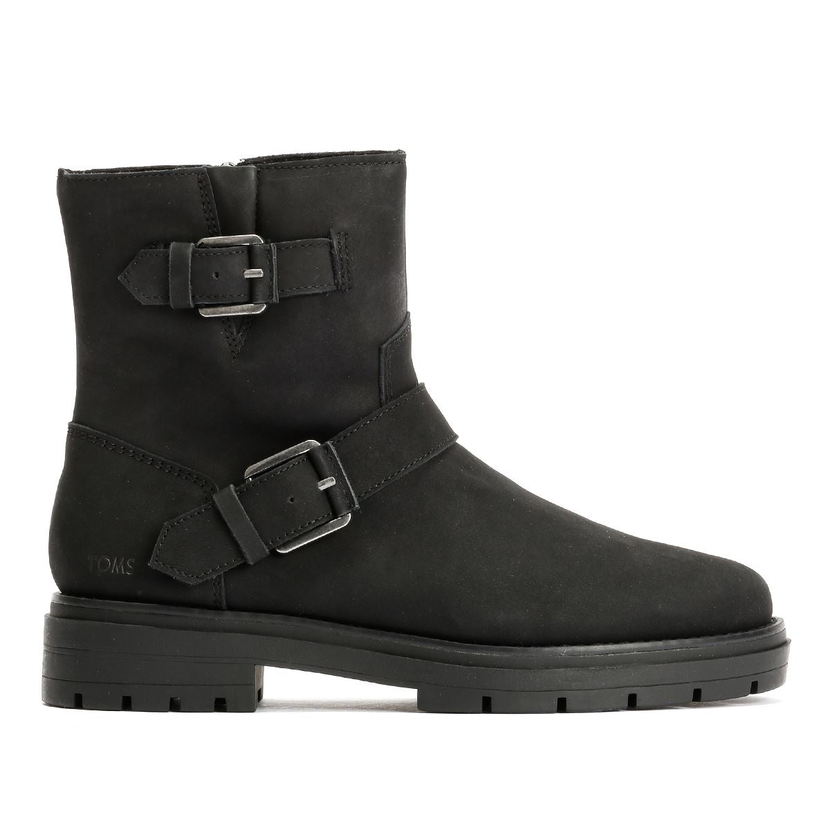 TOMS Ionie Moto Nubuck Leather Women's Black Boots